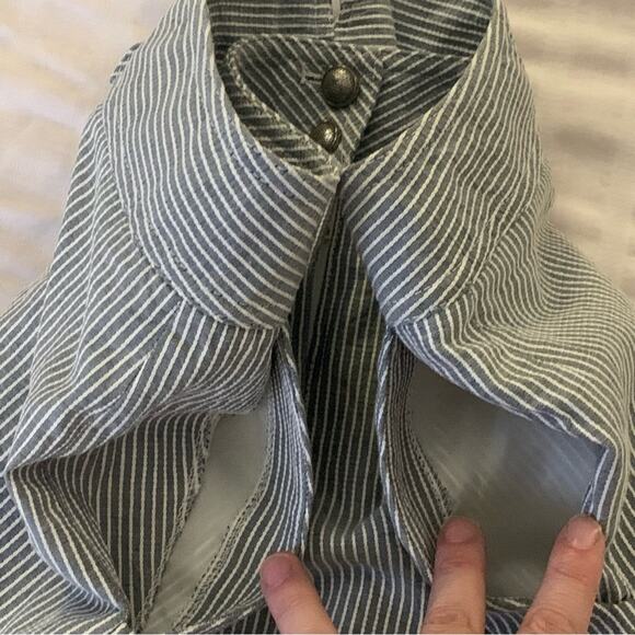 Cynthia Steffe Knee length Straight Ruffled New Prep Stripe Vintage Skirt Size 6 - Picture 11 of 12